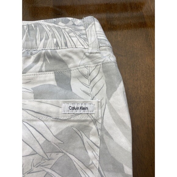 Calvin Klein Gray Printed Cotton Straight Ankle Jeans Women's Size 4 Used - Picture 12 of 16